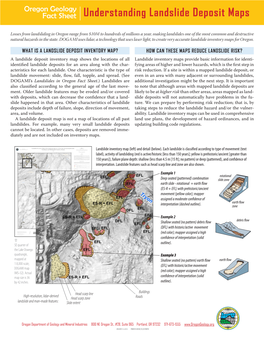 DOGAMI Fact Sheet: Understanding Landslide Deposit Maps