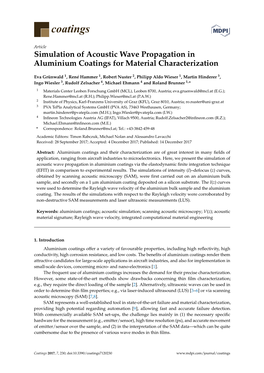 Simulation of Acoustic Wave Propagation in Aluminium Coatings for Material Characterization