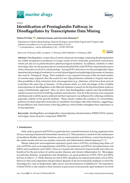 Identification of Prostaglandin Pathway in Dinoflagellates By