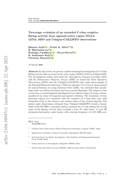 Two-Stage Evolution of an Extended C-Class Eruptive Flaring Activity From