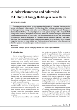 2 Solar Phenomena and Solar Wind 2-1 Study of Energy Build-Up in Solar Flares