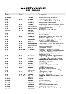 Veranstaltungskalender 01.06