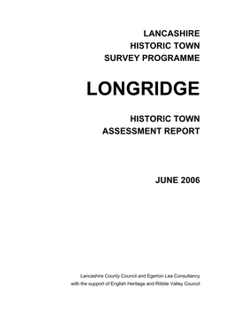 Lancashire Historic Town Survey Programme