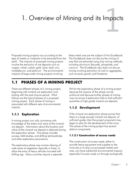 1. Overview of Mining and Its Impacts1