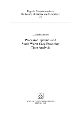 Processor Pipelines and Static Worst-Case Execution Time Analysis