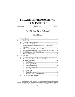 Tulane Environmental Law Journal