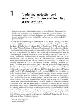 Origins and Founding of the Institute