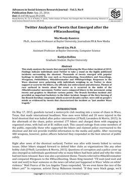 Twitter Analysis of Tweets That Emerged After the #Wacoshooting