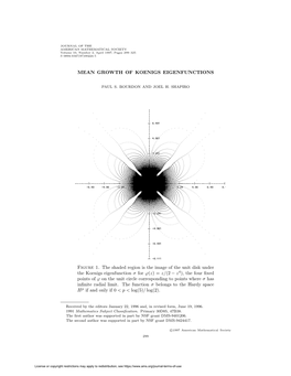 MEAN GROWTH of KOENIGS EIGENFUNCTIONS Figure 1. The