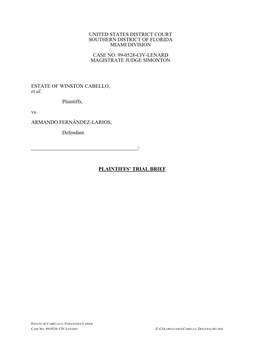 Plaintiffs' Trial Brief