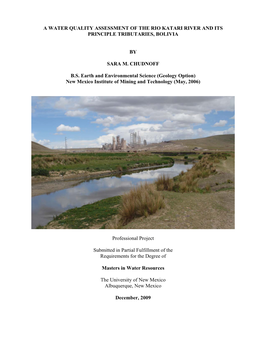 A Water Quality Assessment of the Rio Katari River and Its Principle Tributaries, Bolivia