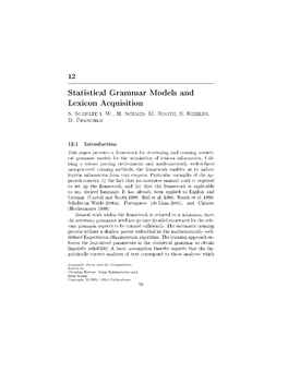 Statistical Grammar Models and Lexicon Acquisition � 