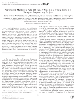 Optimized Multiplex PCR: Efficiently Closing a Whole-Genome Shotgun