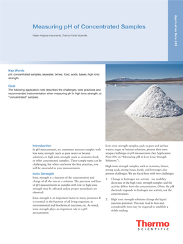 Measuring Ph of Concentrated Samples
