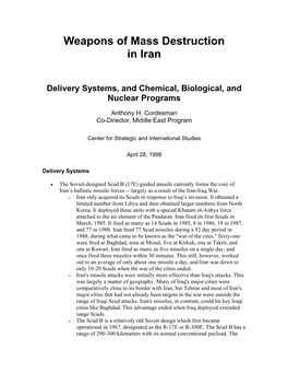 Weapons of Mass Destruction in Iran