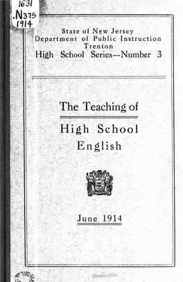 The Teaching of High School English