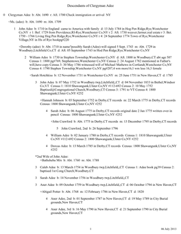 0 Clergyman Adee B: Abt. 1690 R: Aft. 1700 Check Immigration Or Arrival NY