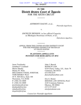 Petition for Rehearing En Banc Was Filed with the Clerk of Court for the U.S