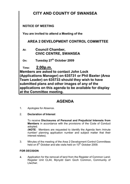 CITY and COUNTY of SWANSEA 2.00P.M. AGENDA