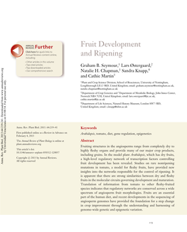 Fruit Development and Ripening