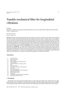 Tunable Mechanical Filter for Longitudinal Vibrations