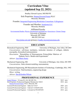 Curriculum Vitae (Updated June 3, 2021)