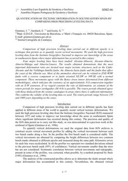 1ª Assembleia Luso Española De Geodesia E Geofísica SIM2-06 Asamblea Hispano Portuguesa De Geodesia Y Geofisica