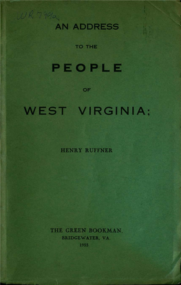 Address to the People of West Virginia: Shewing