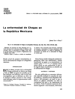 SALUDCA Demexico La Enfermedad De Chagas En La República