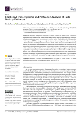 Combined Transcriptomic and Proteomic Analysis of Perk Toxicity Pathways