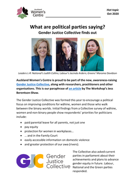 What Are Political Parties Saying? Gender Justice Collective Finds Out