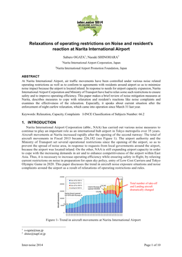 Relaxations of Operating Restrictions on Noise and Resident's Reaction At