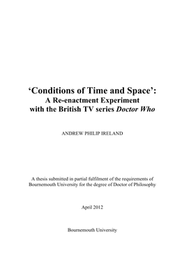 'Conditions of Time and Space'