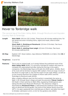 Hever to Tonbridge Walk