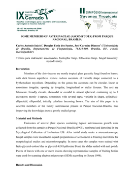 Some Members of Asterinaceae (Ascomycota) from Parque Nacional, Brasília