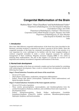 Congenital Malformation of the Brain