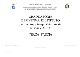 GRADUATORIA DEFINITIVA DI ISTITUTO Per Nomine a Tempo Determinato Personale A.T.A