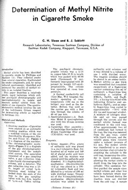 Determination of Methyl Nitrite in Cigarette Smoke