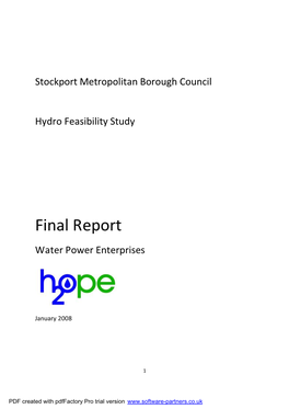 Final Report Water Power Enterprises