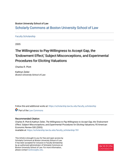 'Endowment Effect,' Subject Misconceptions, and Experimental Procedures for Eliciting Valuations