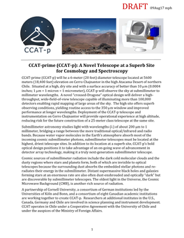 (CCAT-P): a Novel Telescope at a Superb Site for Cosmology And