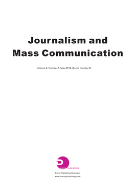 Journalism and Mass Communication