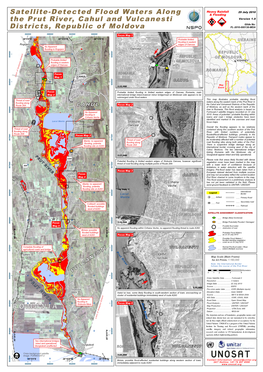 Satellite-Detected Flood Waters Along the Prut River, Cahul And