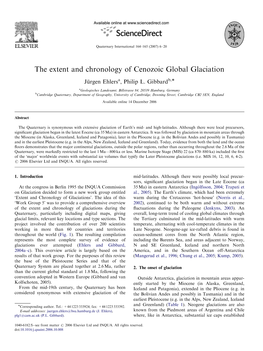 The Extent and Chronology of Cenozoic Global Glaciation