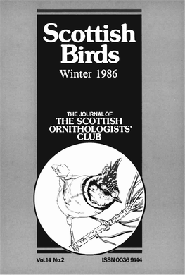 ISSN 0038 9144 Scottish Birds the Journal of the Scottish Ornithologists' Club