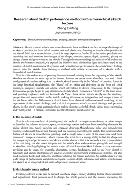 Research About Sketch Performance Method with a Hierarchical Sketch Texture Zhang Baifeng Linyi University 276400