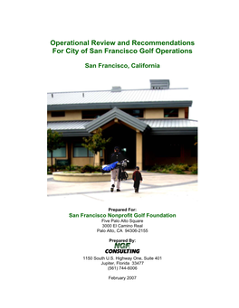 Operational Review and Recommendations for City of San Francisco Golf Operations