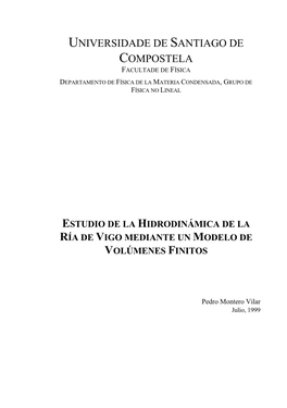 La Ría De Vigo Mediante Un Modelo De Volúmenes Finitos