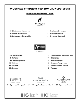 IHG Hotels of Upstate New York Listings (Pdf)