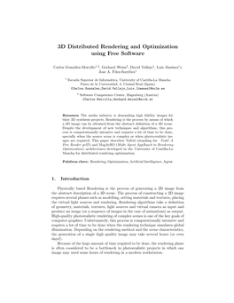 3D Distributed Rendering and Optimization Using Free Software